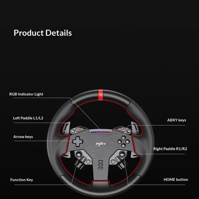PXN VD4 BUNDLE Direct Drive Racing Wheel for PC  /  PS4 Professional Gaming Steering Wheel with Pedals - Black