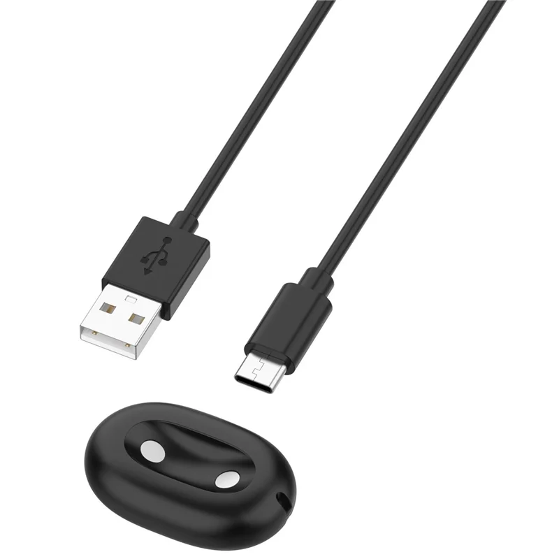 For Google Pixel Watch 4 45mm / 41mm Magnetic Charging Dock 5V 1A Type-C Portable Charger Adapter with Cable - Black