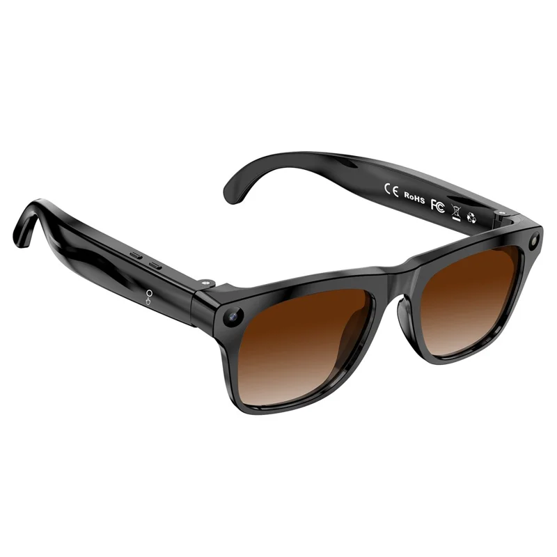 xk one pro AI Smart Glasses 8MP HD Camera Bluetooth-compatible Calling Voice Translation Recording Eyewear - Black