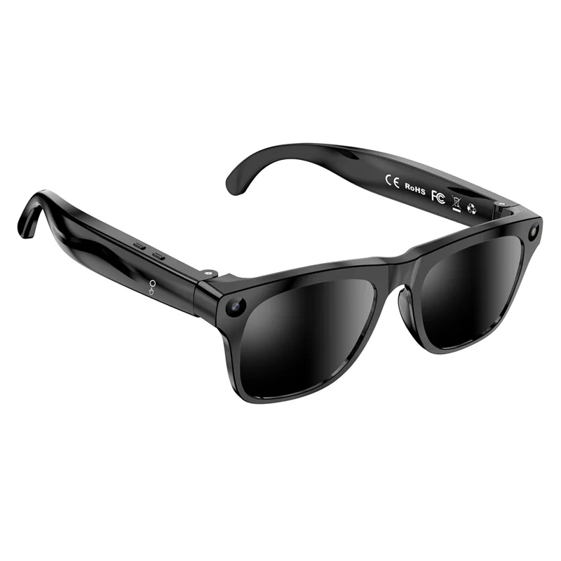 xk one pro AI Smart Glasses 8MP HD Camera Bluetooth-compatible Calling Voice Translation Recording Eyewear - Black