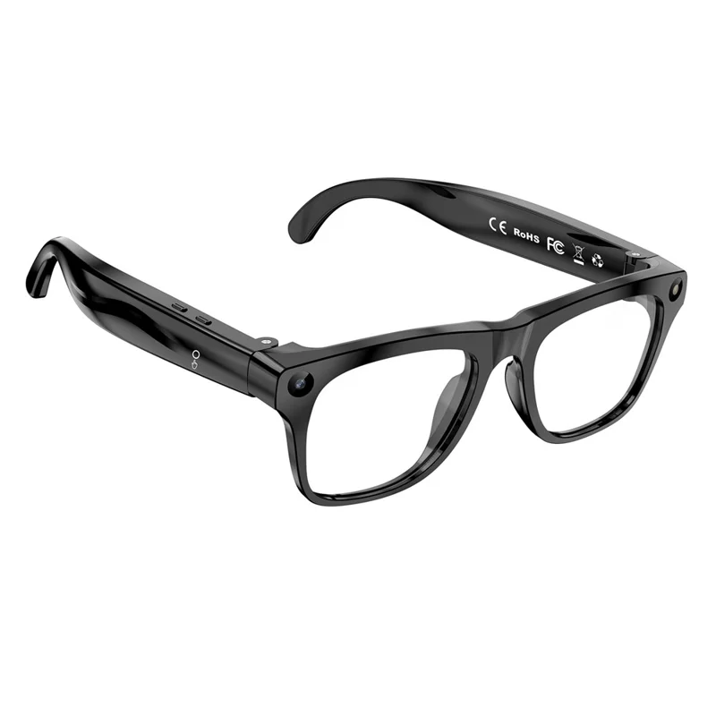xk one pro AI Smart Glasses 8MP HD Camera Bluetooth-compatible Calling Voice Translation Recording Eyewear - Black