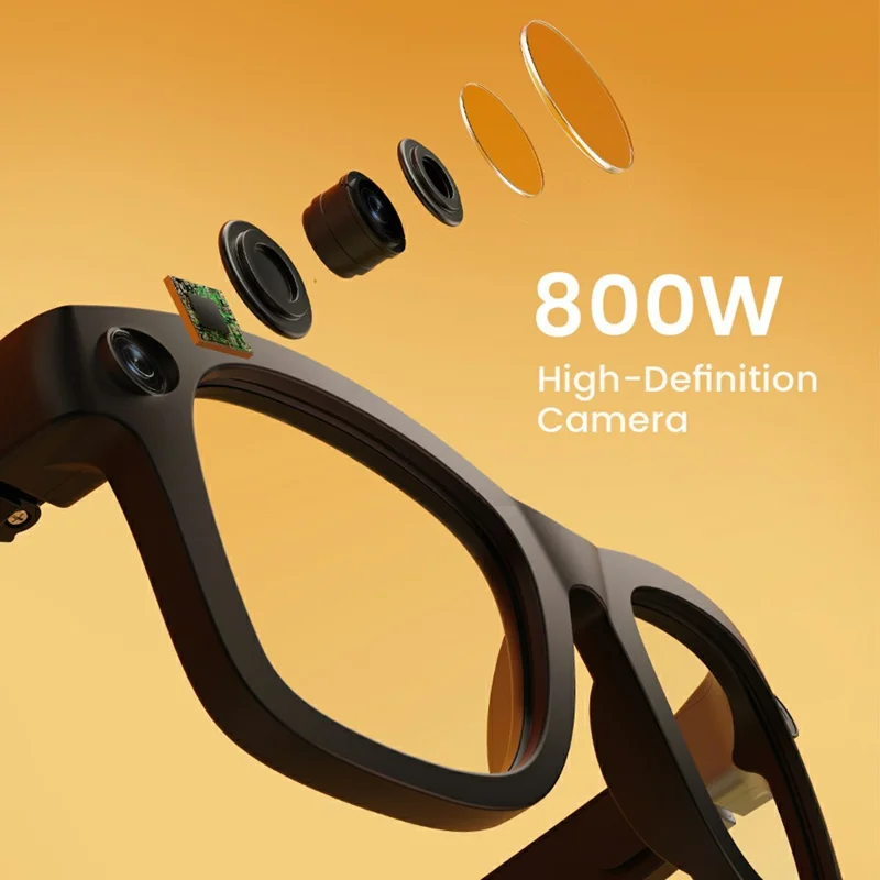 E09C Smart AI Glasses 8MP Camera 1080P Video AI Object Recognition Voice Control for Remote Meeting