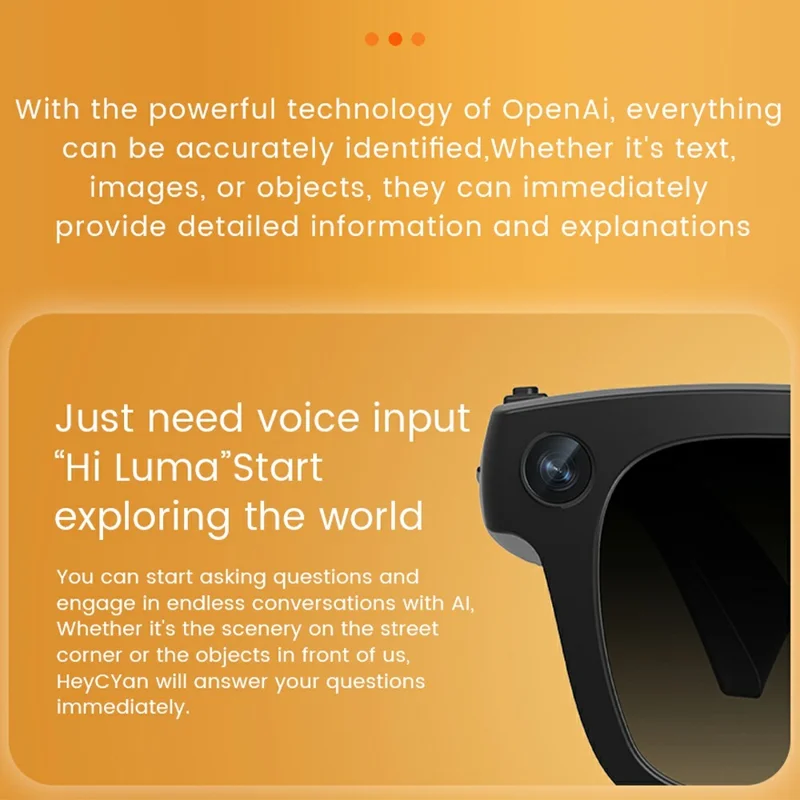 E09C Smart AI Glasses 8MP Camera 1080P Video AI Object Recognition Voice Control for Remote Meeting