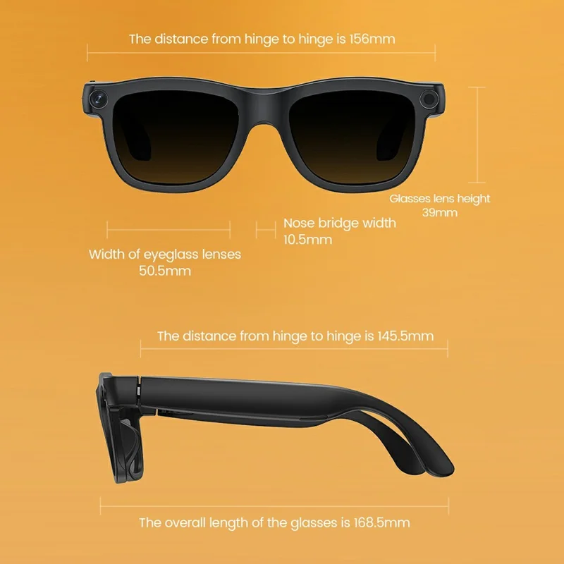 E09C Smart AI Glasses 8MP Camera 1080P Video AI Object Recognition Voice Control for Remote Meeting