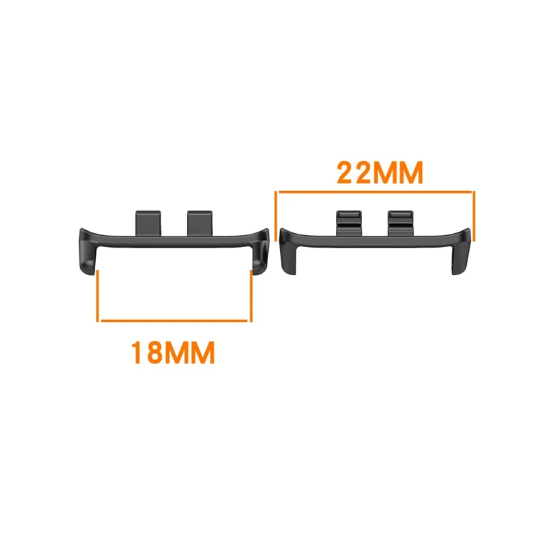 2Pcs 18mm Watch Band Connector for Honor Band 11 / 11 Pro Quick Release Metal Adapter - Black