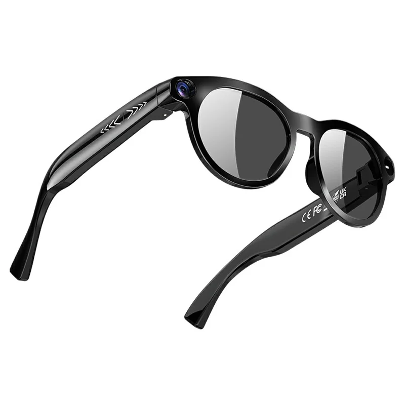 CY05MAX 8MP Kamera-AI-Smartbrille mit selbsttönenden Gläsern und Ladeetui – Schwarz