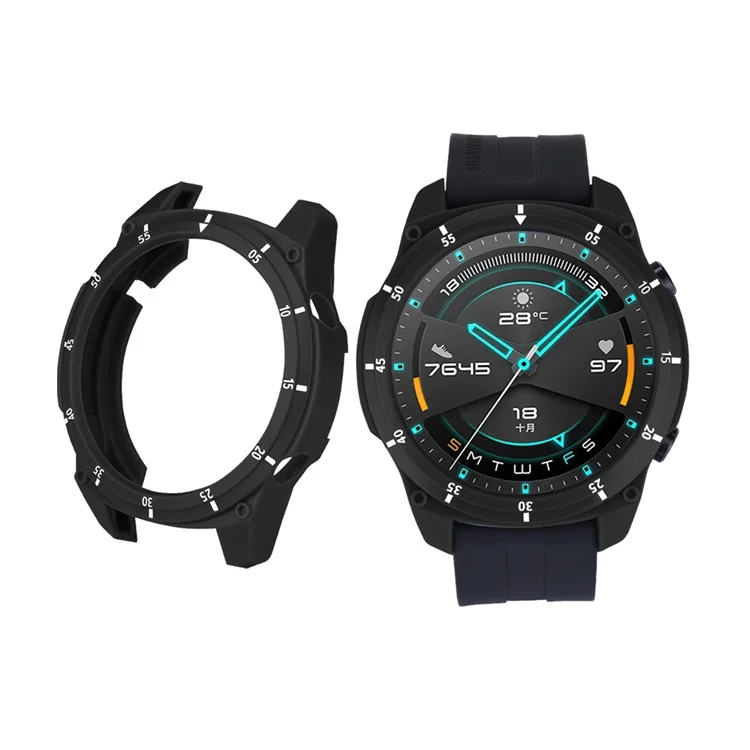Étui de protection en TPU bicolore style sport pour Huawei Watch GT 2 46 mm - Noir/Blanc