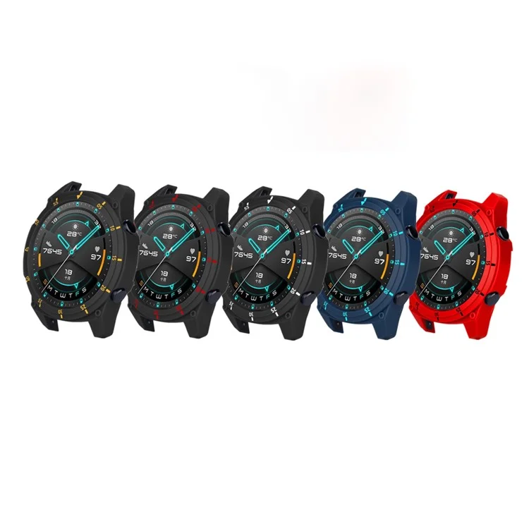 Étui de protection en TPU bicolore style sport pour Huawei Watch GT 2 46 mm - Noir/Blanc