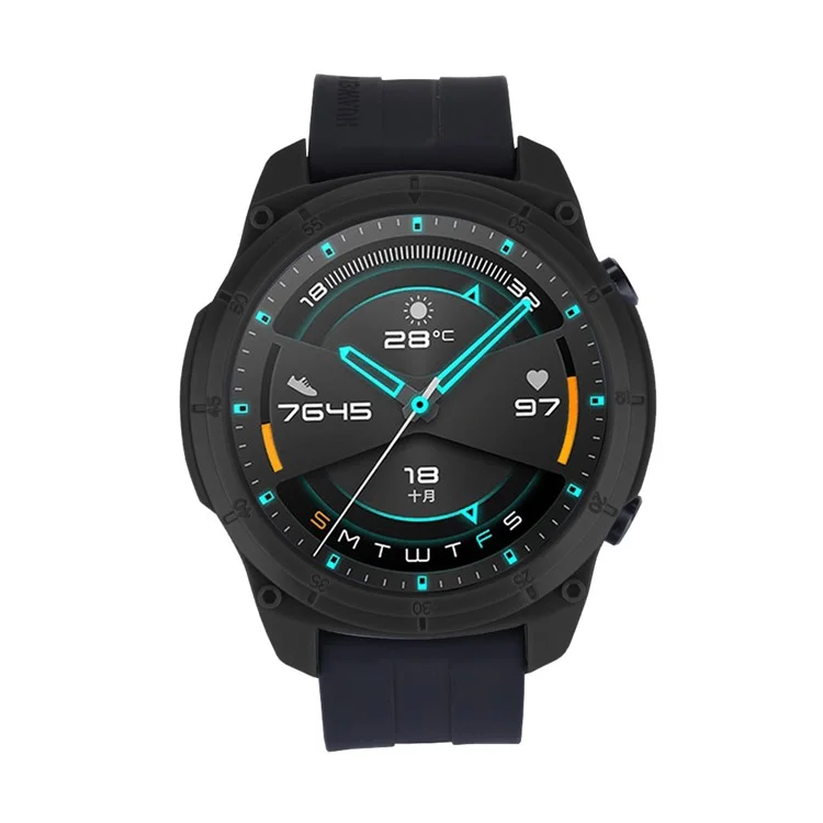 Single Color TPU Cover Sports Style Protective Watch Case for Huawei Watch GT 2 46mm - Black