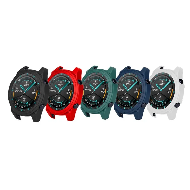 Étui de protection pour montre Huawei Watch GT 2 46mm style sports, couleur unique, en TPU souple - Noir
