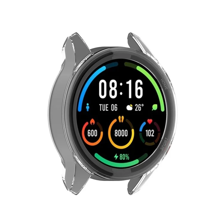 Funda protectora de TPU transparente (compatible con carga de energía con la funda) para Xiaomi Mi Watch Color Sport - Blanco transparente