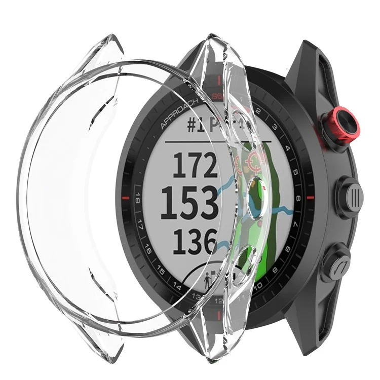 Transparent Flexible TPU Protective Watch Case for Garmin Approach S62 - Transparent