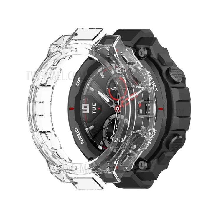 Étui de protection en TPU souple et transparent pour montre connectée Huami Amazfit T-Rex A1918 - Blanc 