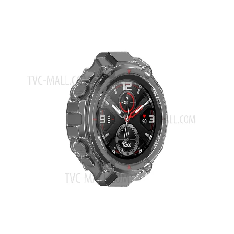 Étui de protection en TPU souple et transparent pour montre connectée Huami Amazfit T-Rex A1918 - Blanc 