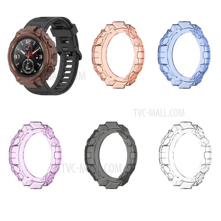 Étui de protection en TPU souple et transparent pour montre connectée Huami Amazfit T-Rex A1918 - Blanc 