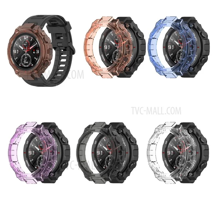 Étui de protection en TPU souple et transparent pour montre connectée Huami Amazfit T-Rex A1918 - Blanc 