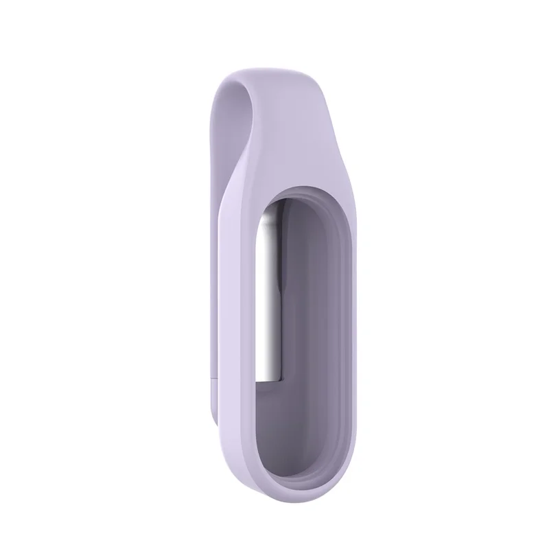 Steel Sheet Soft Silicone Clip Buckle Replacement Wristband Accessory for Xiaomi Mi Band 5 / 5 NFC / 6 / 6 NFC / 7 / 7 NFC - Light Purple