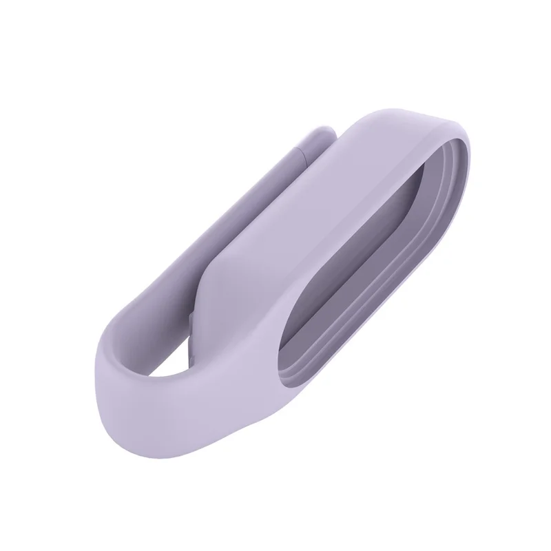 Steel Sheet Soft Silicone Clip Buckle Replacement Wristband Accessory for Xiaomi Mi Band 5 / 5 NFC / 6 / 6 NFC / 7 / 7 NFC - Light Purple