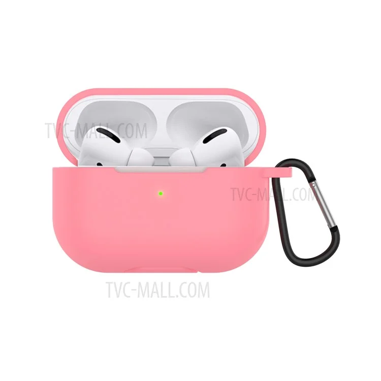 Custodia Protettiva In Silicone Auricolari Senza Fili Auricolare A Colori Solido Per AirPods Pro - Rosa