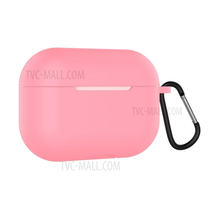 Solid Color Wireless Earphone Silicone Protective Case Cover for Airpods Pro - Pink