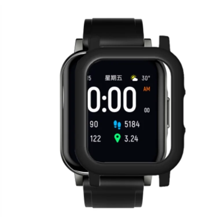 Elektropliertes Pc-abdeckungsabdeckungsabdeckung Von PC Smart Watch Hülle Für Xiaomi Haylou Solar LS02 - Schwarz