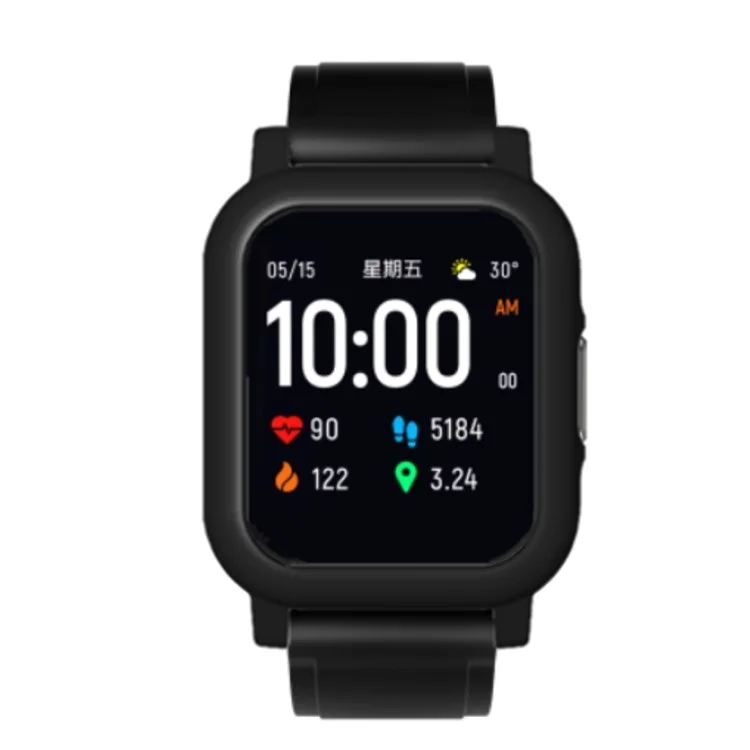 Elektropliertes Pc-abdeckungsabdeckungsabdeckung Von PC Smart Watch Hülle Für Xiaomi Haylou Solar LS02 - Schwarz