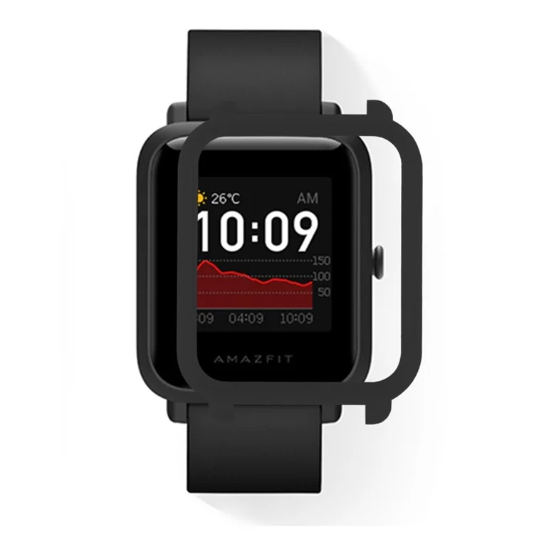 Matte Skin Hard Plastic Watch Frame Cover for Amazfit Lite / Amazfit Bip S/Bip 1S - Black