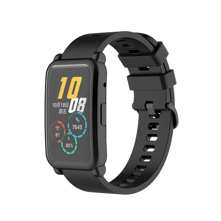 Full Coverage Electroplating Shockproof TPU Protective Case Frame Cover for Honor Watch ES/HES-B19 - Black