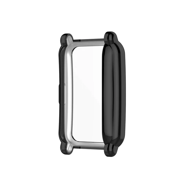 Full Coverage Electroplating Shockproof TPU Protective Case Frame Cover for Honor Watch ES/HES-B19 - Black