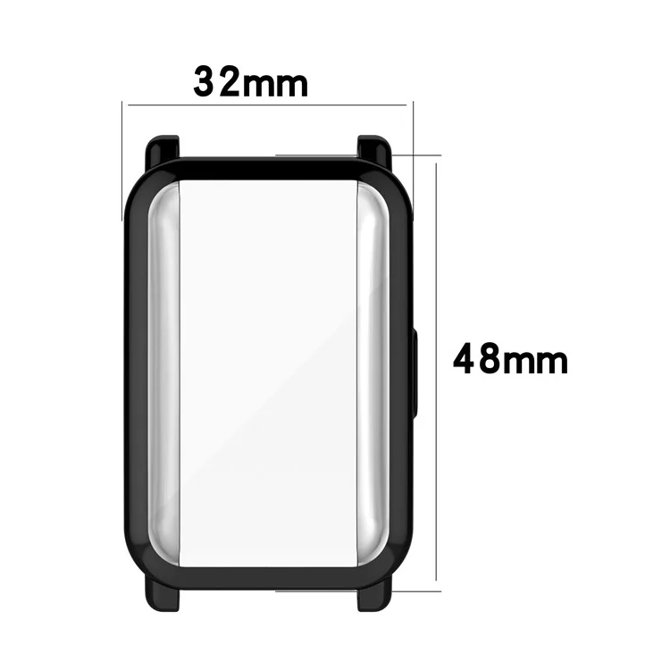 Full Coverage Electroplating Shockproof TPU Protective Case Frame Cover for Honor Watch ES/HES-B19 - Black