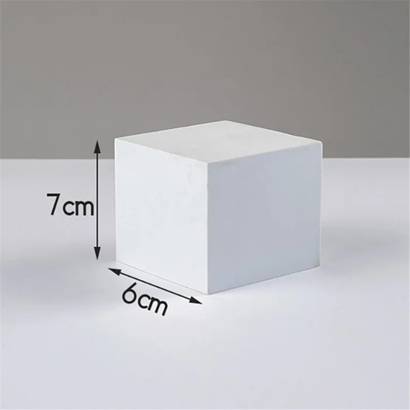 7*7*6cm Geometric Shape Photography Prop Shooting Background Cuboid Ornament - White