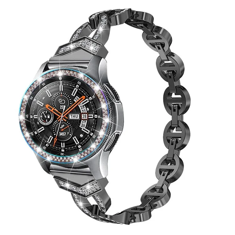 Anti -scratch -uhren -lünette Ring Mit Glänzendem Strasssteindekor Für Samsung Galaxy Watch3 45 mm - Schwarz