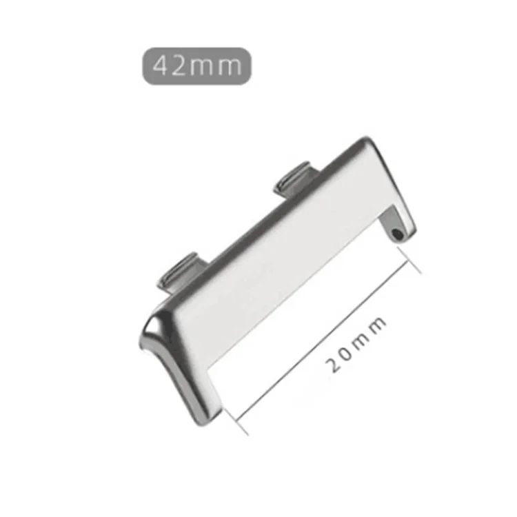 1 Par de Conector de Reloj de Reloj de Conexión de Acero Inoxidable Para Reloj Oppo 2 42 mm - Plata