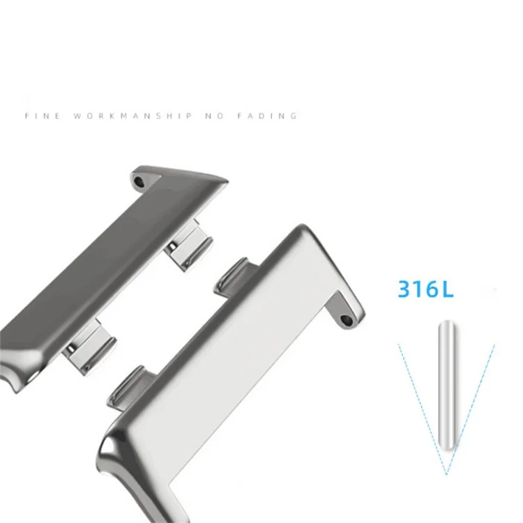 Connettore Cinghia Dell'adattatore di Connessione in Acciaio Inossidabile da 1 Coppia Per Orologio Oppo 2 42mm - D'argento