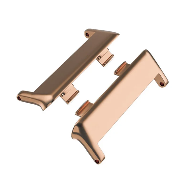 1 Pair Stainless Steel Connector Adapter Watch Band Accessories for Oppo Watch 2 46mm - Rose Gold