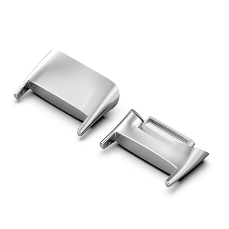 1 Pair Watch Strap Connector Stainless Steel Adapter Replacement for Fitbit Charge 5 - Silver