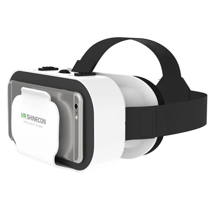 G05A Portable VR Headset Universal Virtual Reality Glasses VR Goggles for 3D Games HD Movies Compatible with 4.7"-6.5'' Mobile Phones (B01 RC Handle Version)