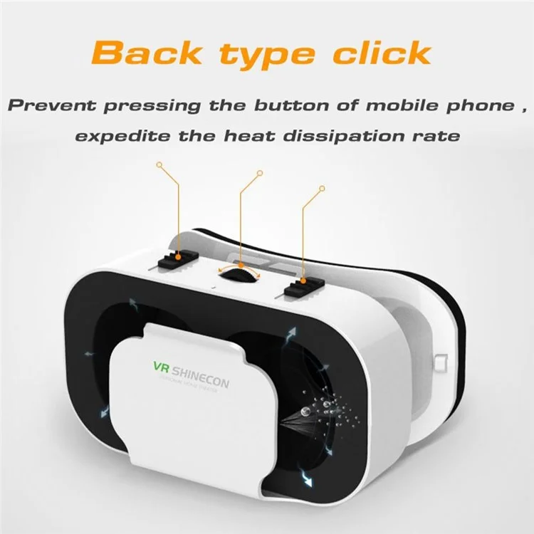 G05A Portable VR Headset Universal Virtual Reality Glasses VR Goggles for 3D Games HD Movies Compatible with 4.7"-6.5'' Mobile Phones (B01 RC Handle Version)