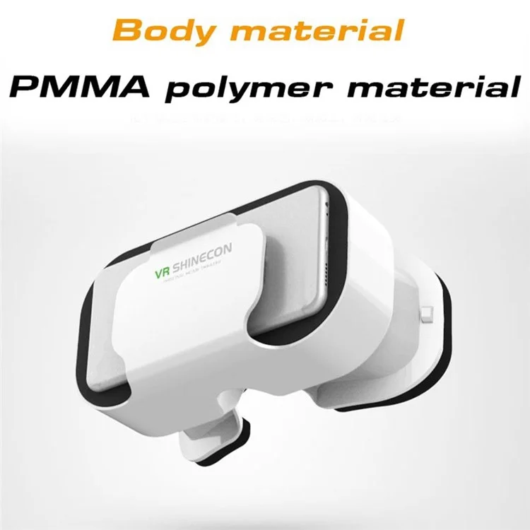 G05A Portable VR Headset Universal Virtual Reality Glasses VR Goggles for 3D Games HD Movies Compatible with 4.7"-6.5'' Mobile Phones (B01 RC Handle Version)
