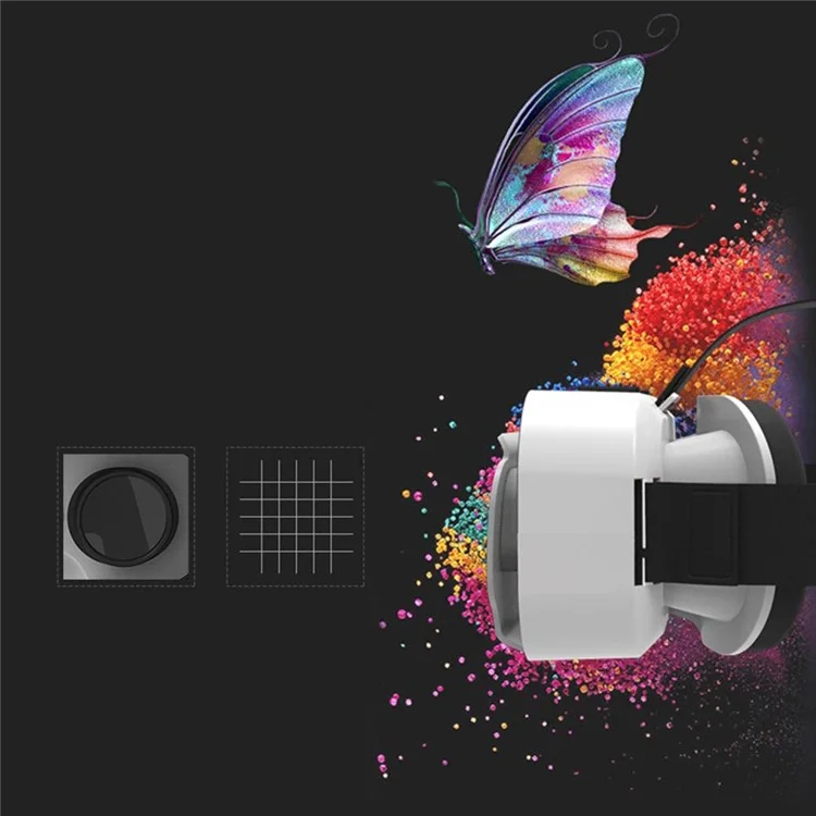 G05A Portable VR Headset Universal Virtual Reality Glasses VR Goggles for 3D Games HD Movies Compatible with 4.7"-6.5'' Mobile Phones (B01 RC Handle Version)