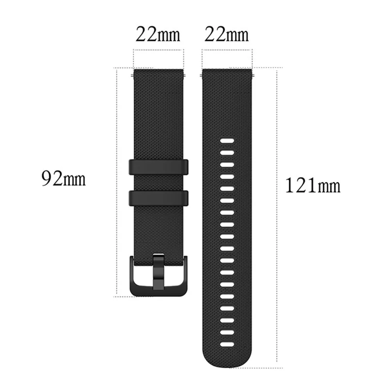 22mm Silicone Watch Band Replacement Strap for Huawei Watch 4 Pro / Watch 2 Pro / Watch GT Runner / GT 3 46mm / Watch GT 3 SE / Honor Watch GS 3i - Black