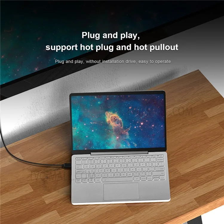 QGEEM UA17 1.8m USB-C Male to VGA Male 1080P HD Video Adapter Cable