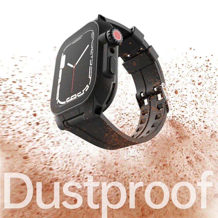 SHELLBOX Pour Apple Watch Series 8 45mm / 7 45mm Étui Étanche Antichoc Étui de Protection d'Écran avec Bracelet en Silicone