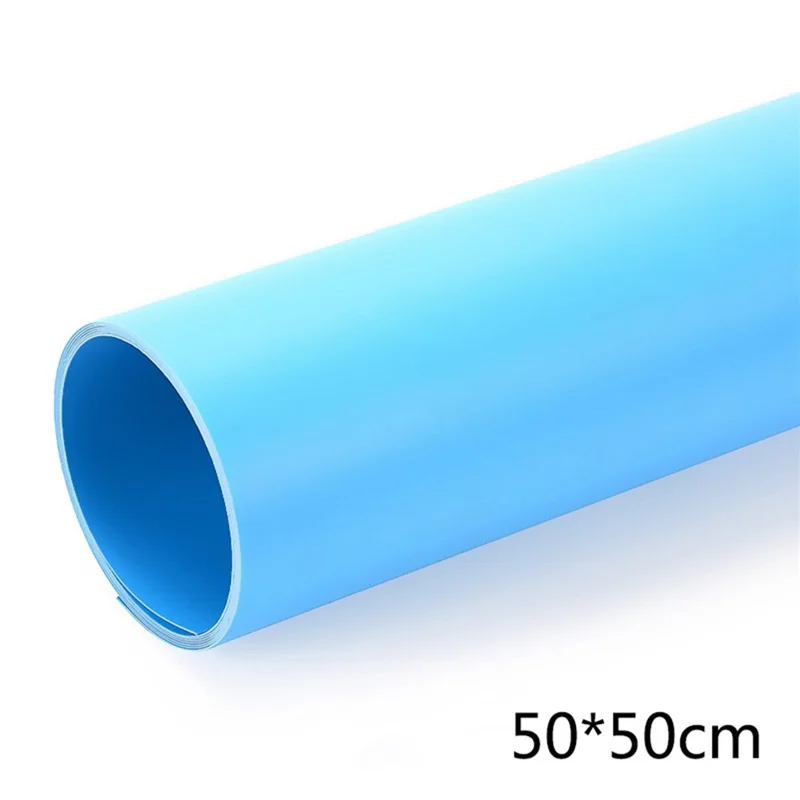 50x50cm Solid Color Matte PVC Photography Background Waterproof Anti-wrinkle Photo Backdrops - Blue