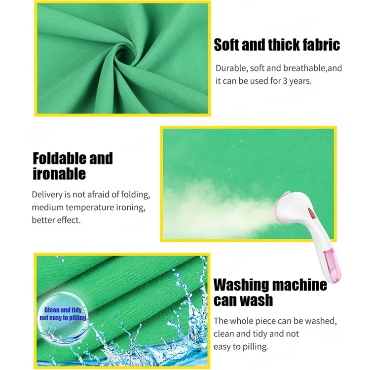 3*2m Fundo Sólido Colorido para Estúdio de Fotografia Green Screen Chroma Key - Verde
