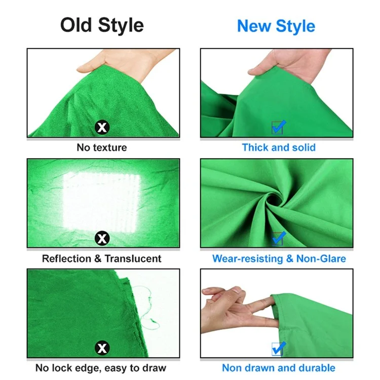 3*2m Fundo Sólido Colorido para Estúdio de Fotografia Green Screen Chroma Key - Verde