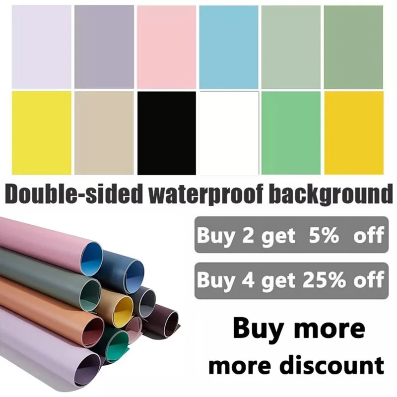 57x87cm Double-Sided Backdrop Photography Background Paper Morandi Pure Color Waterproof Photo Backdrop - 19