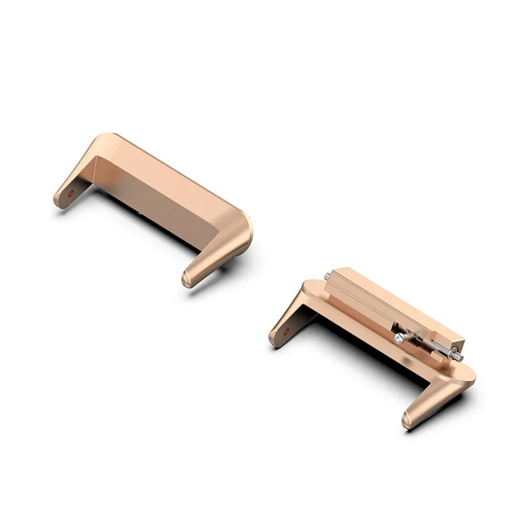 1 Pair Watch Band Adapter for Huawei Band 7, Stainless Steel Smart Watch Connector - Rose Gold