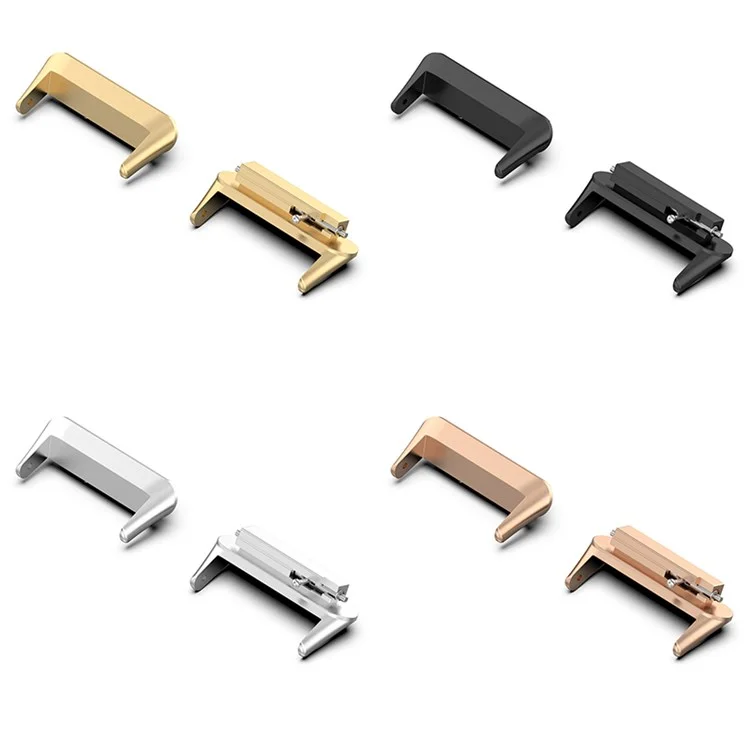1 Pair Watch Band Adapter for Huawei Band 7, Stainless Steel Smart Watch Connector - Rose Gold