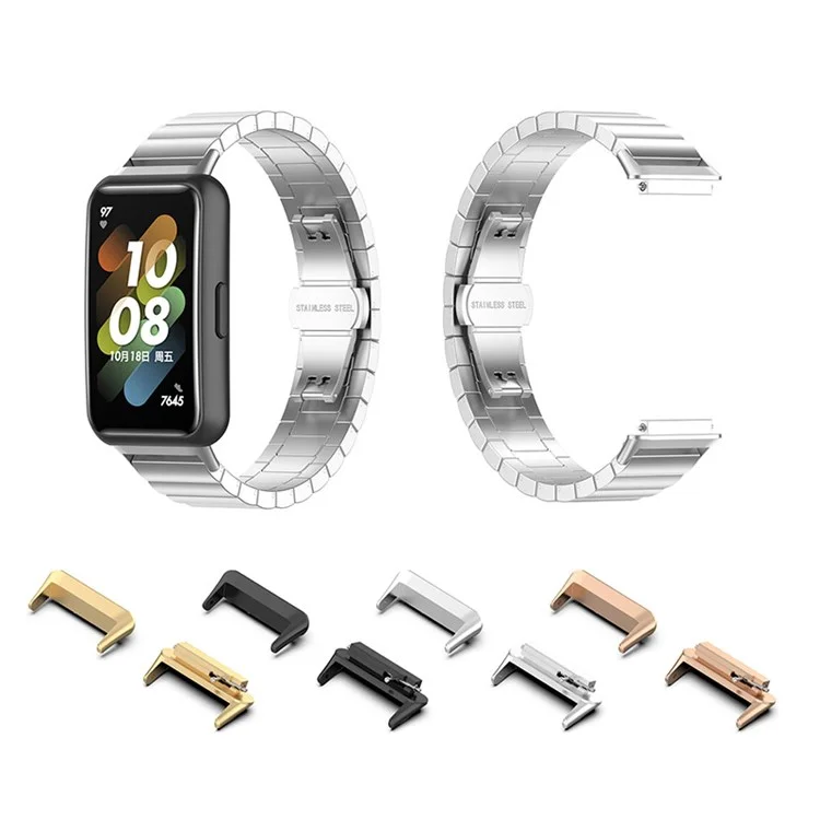 Adaptateur de Montre en Acier Inoxydable de 1 Paire Pour Huawei Band 7, Accessoire de Connecteur de Montre Intelligente